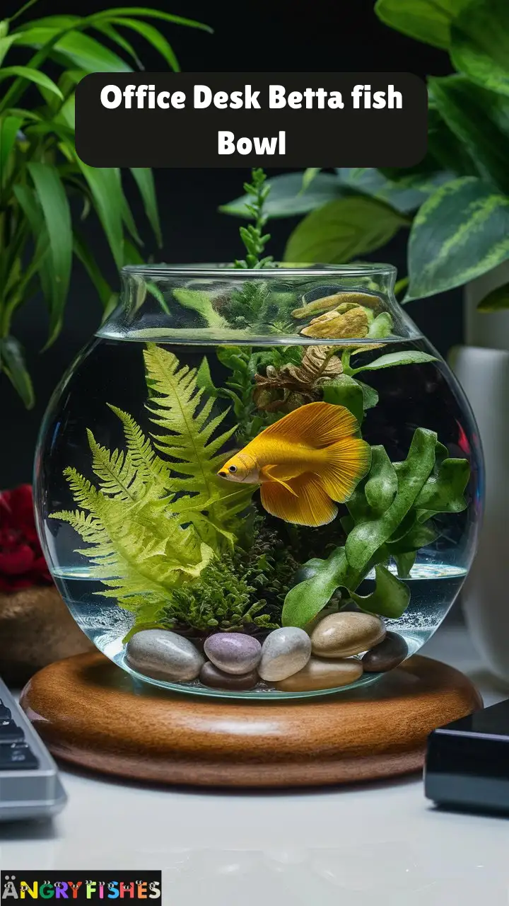 desk office betta fish bowl