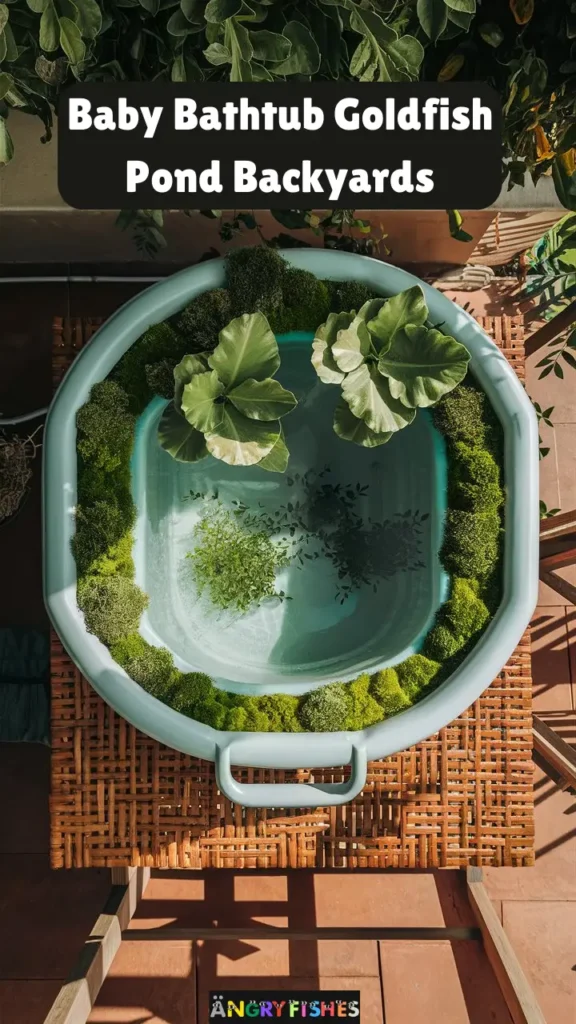 baby bathtub into goldfish mini pond